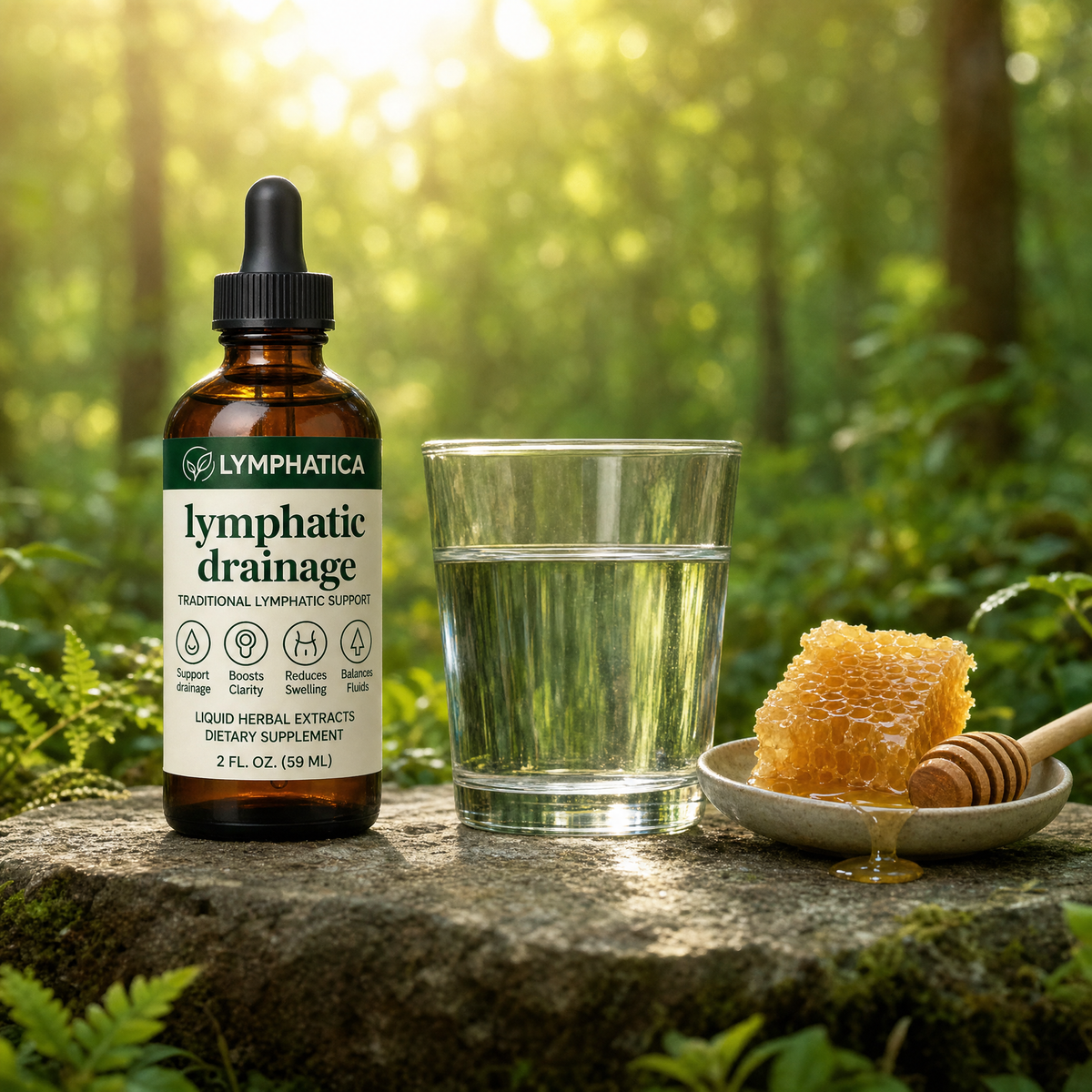 Lymphatica lymphatic drainage drops with water and fresh citrus for daily detox