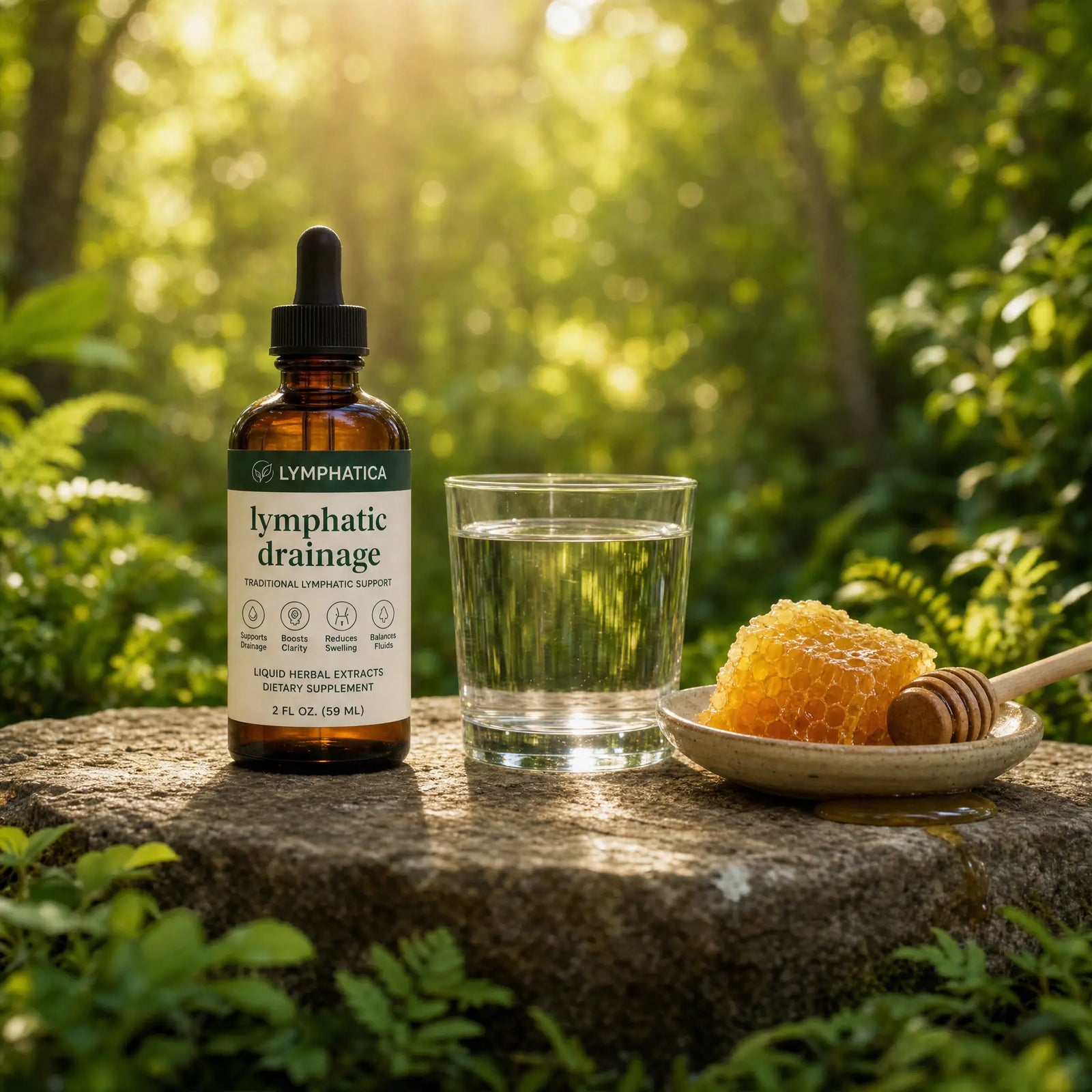 Lymphatica lymphatic drainage drops with water and fresh citrus for daily detox